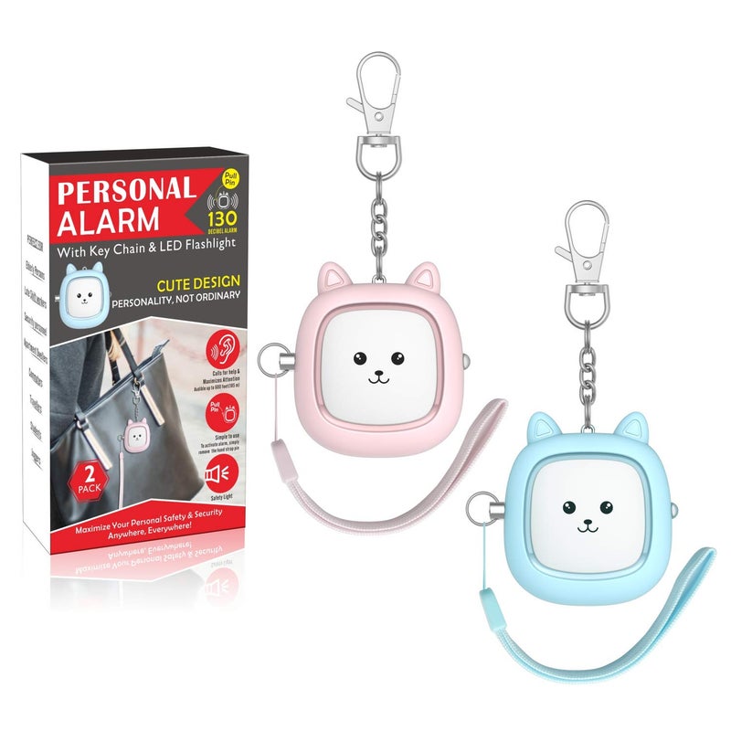 VIGOROAD Personal Safety Alarm â€“ Loud Siren with LED Light, Easy Pull-Pin Keychain for Women & Seniors, Portable Everyday Use (2 Pack) - Image 1